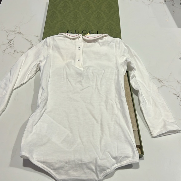 GUCCI Baby Bodysuit Jersey with collar white red - Picture 4 of 6